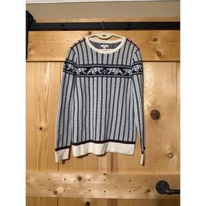 LL BEAN SIGNATURE Polar Bear Merino Wool Sweater Mens S Winter